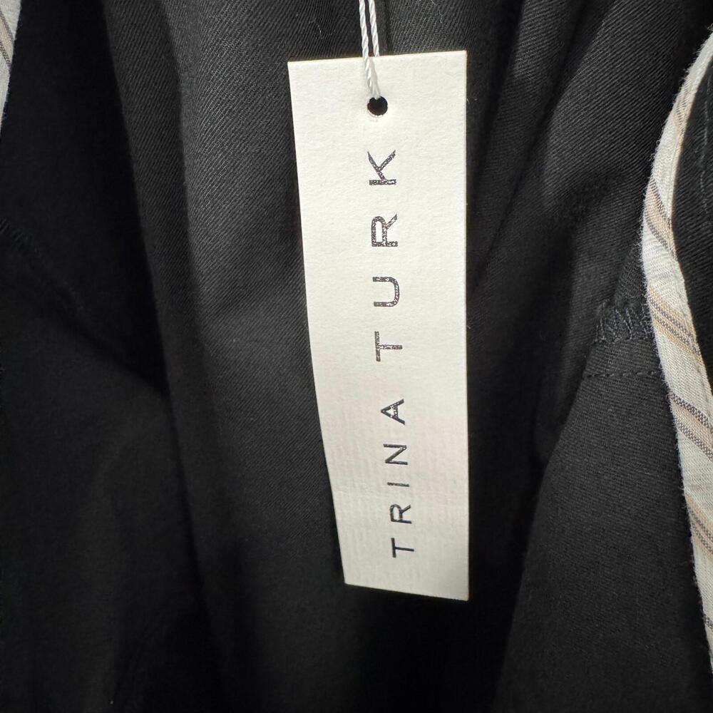 Trina Turk Women’s Size 8 Medium Black Cotton Blend Button Front A Line Skirt - Picture 4 of 10